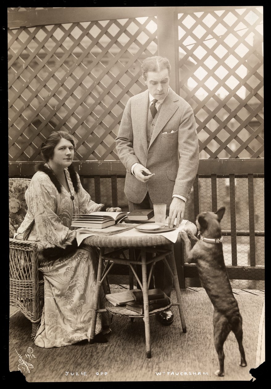 Julie Opp ve William Faversham, Boston Teriyerleri ile, 1914 (gümüş jelatin baskı) by Byron Company