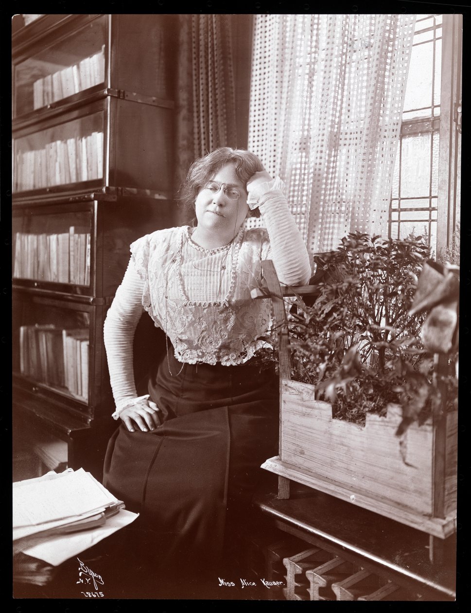 Bayan Alice Kauser, 1910 (gümüş jelatin baskı) by Byron Company