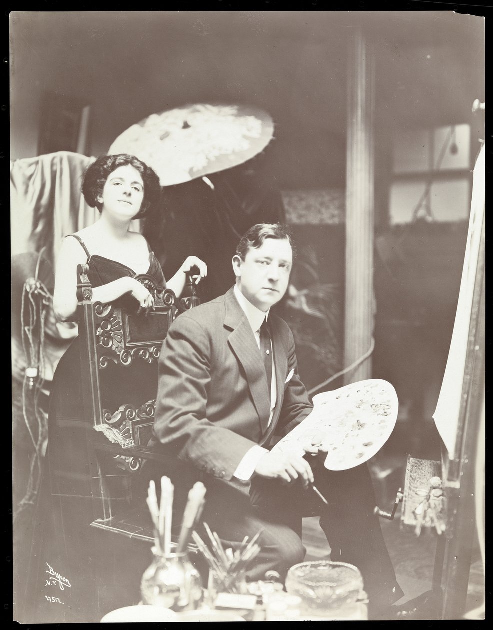 Harrison Fisher ve Model, 1908-9 (gümüş jelatin baskı) by Byron Company