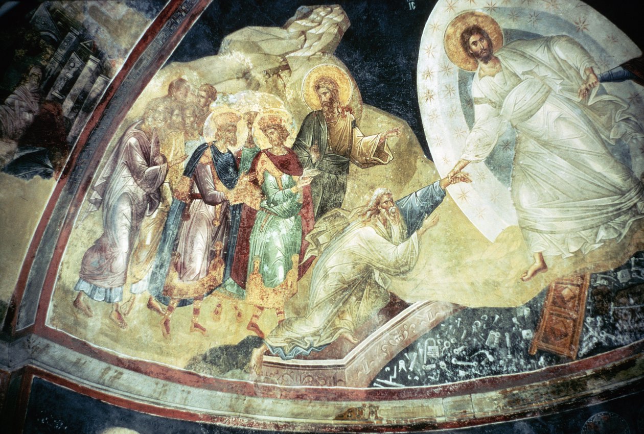 Anastasis in the Parecclesian apse vault, 1310-20  by Byzantine