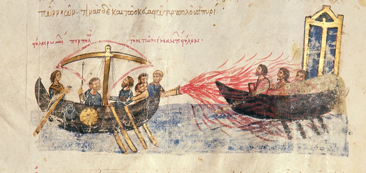167117 Yunan ateş parşömen detay by Byzantine