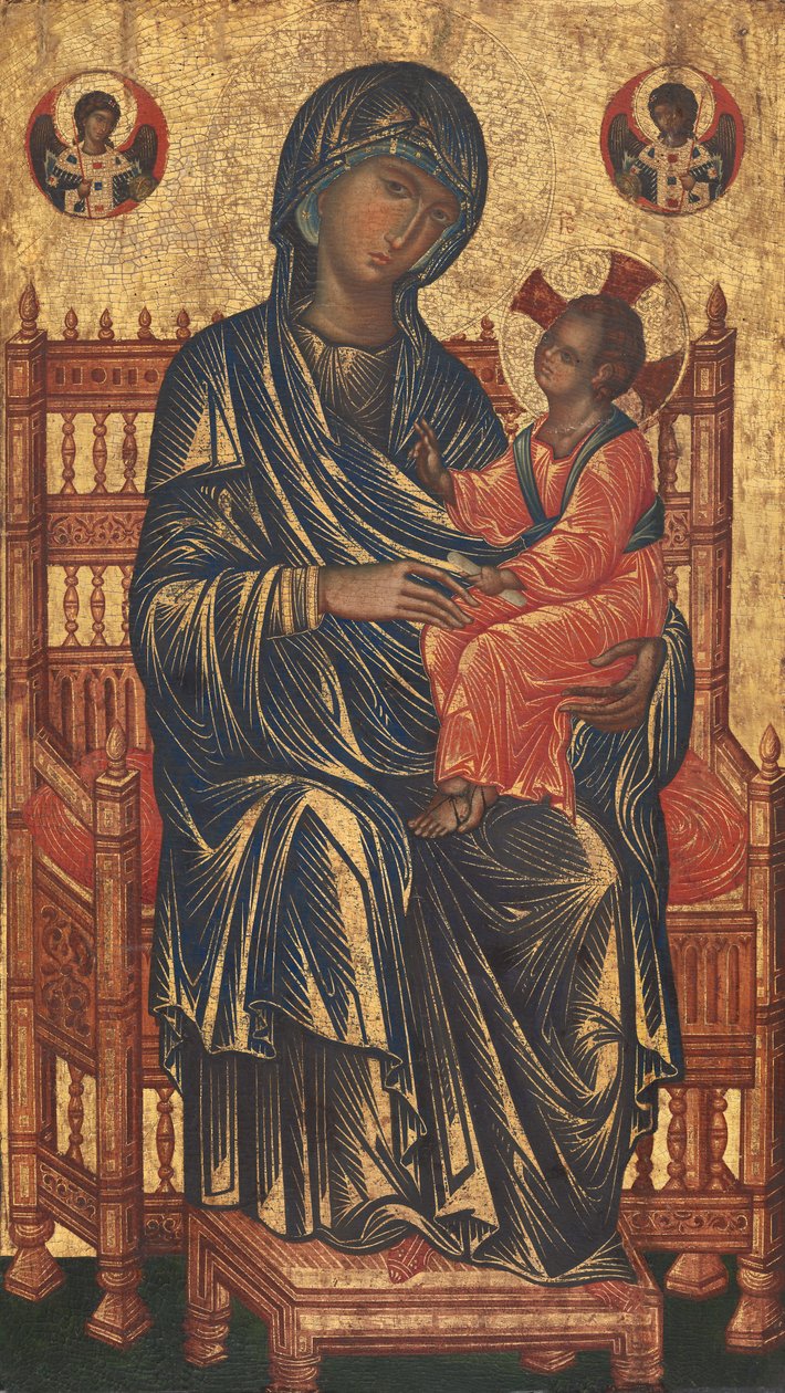 Madonna ve Çocuk Enthroned by Byzantine 13th Century