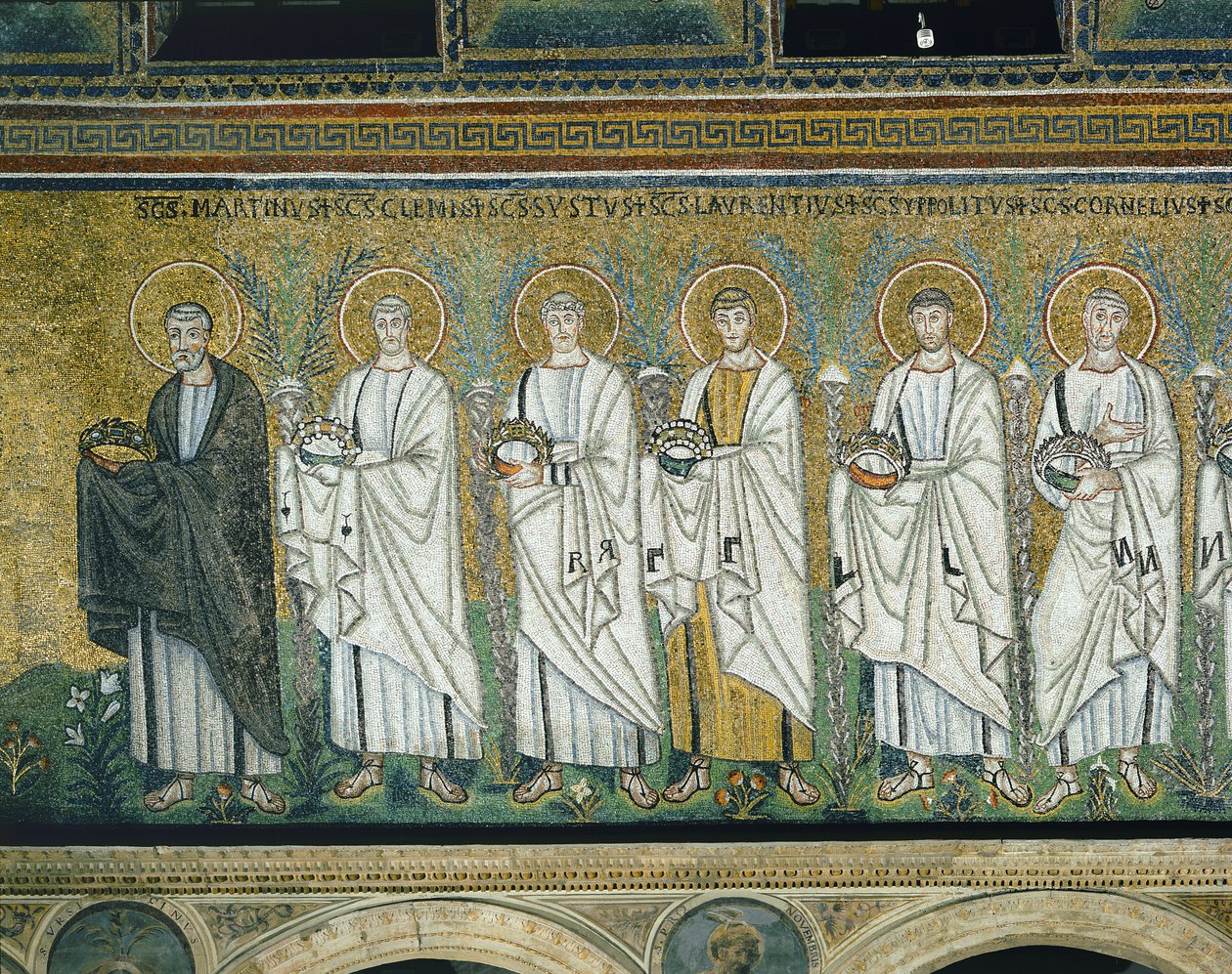Group of saints and martyrs (mosaic) by Byzantine School