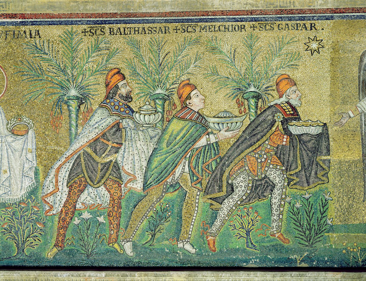 Üç kralın alayı (mozaik) by Byzantine School