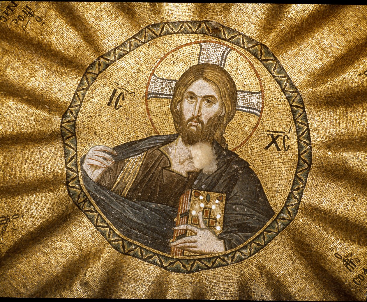 Pantokrator İsa (ya da ihtişamlı Mesih) (Mozaik by Byzantine