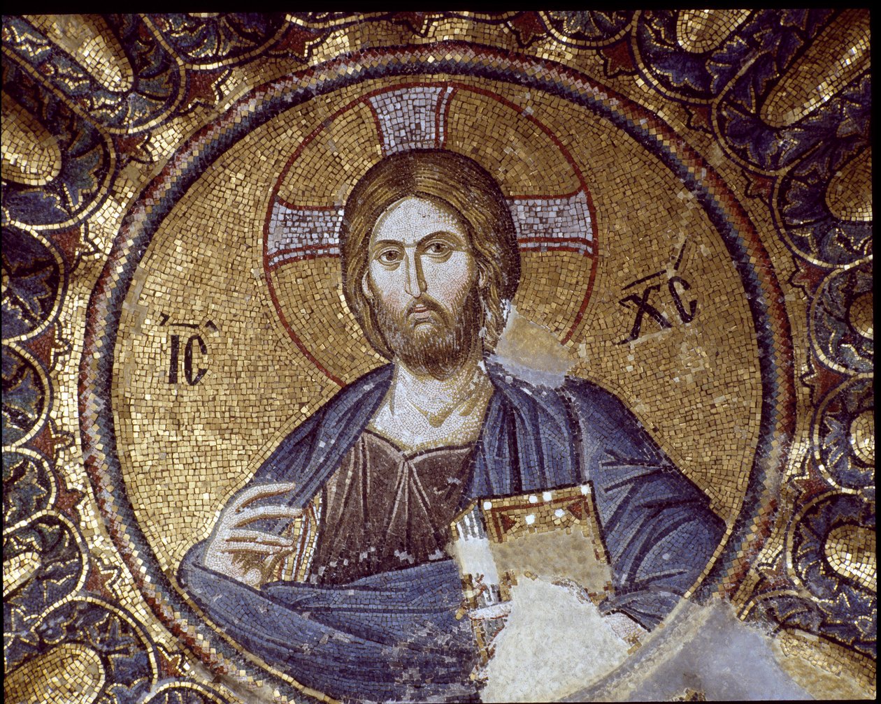 Christ pantocrator (ya da şanlı Mesih) (Mozaik, 5-14. yüzyıl) by Byzantine