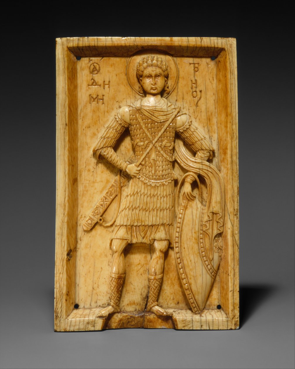 Aziz Demetrios ile Simge, 950-1000 (fildişi) by Byzantine
