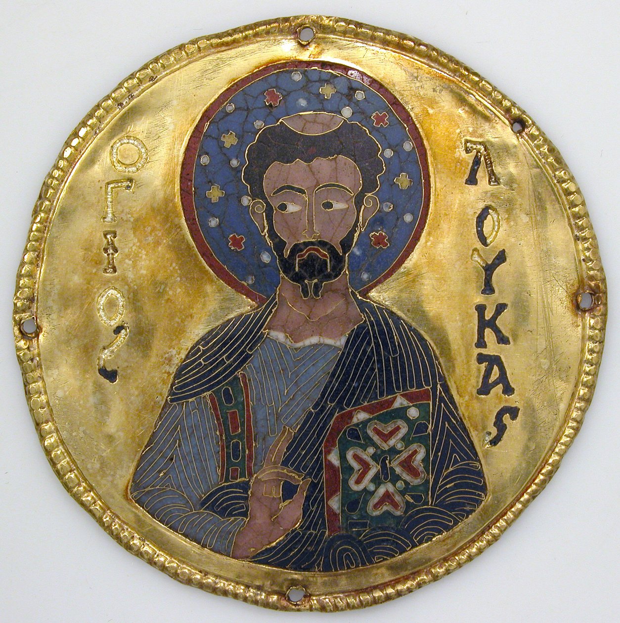 İkon Çerçevesinden Aziz Luka Madalyon, c.1100 (altın, gümüş ve emaye işi emaye işi) by Byzantine