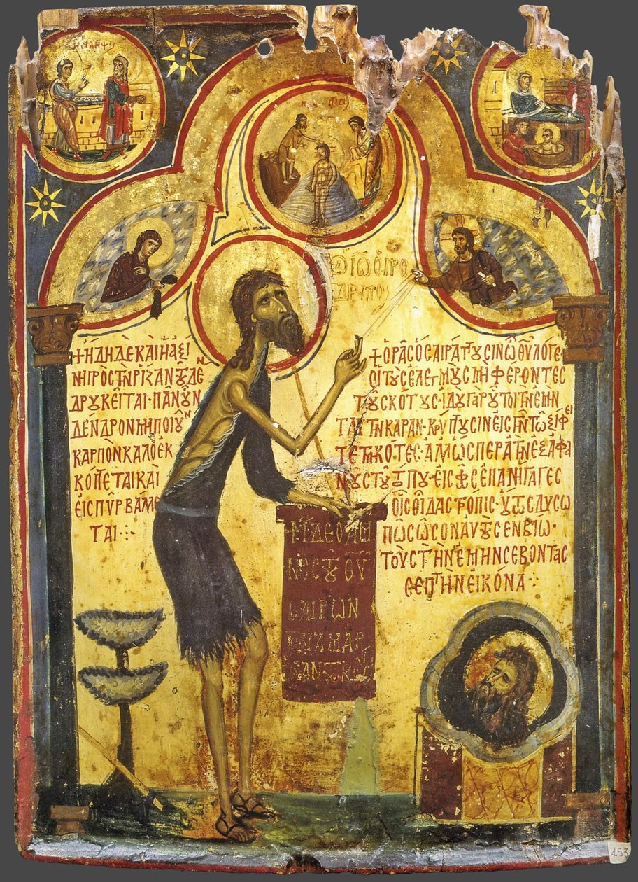 Aziz John the Forerunner hayatından sahneler, 13. yüzyıl by Byzantine