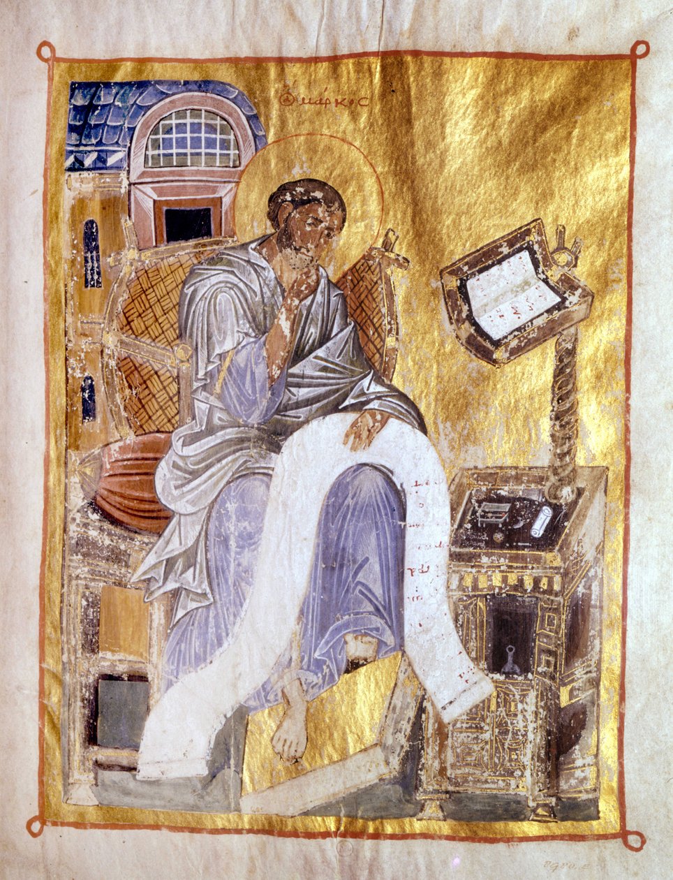 Saint Mark, 13. yüzyıldan kalma bir Bizans el yazması olan Londra, Victoria ve Albert