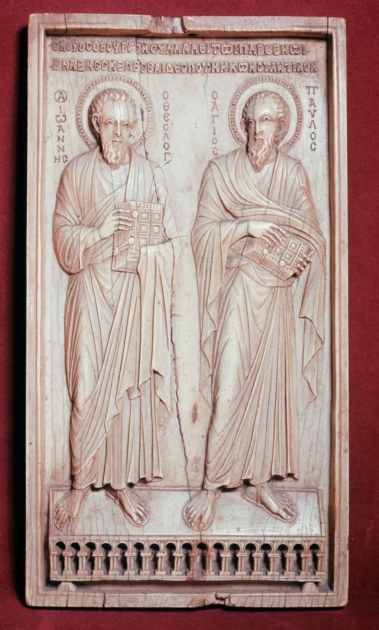 Aziz Peter ve Aziz Paul (Fildişi iki parçalı eleman by Byzantine
