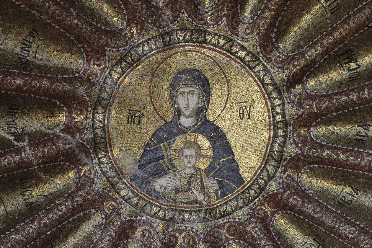 Bakire ve Çocuk, Kariye kilise müzesinde by Byzantine