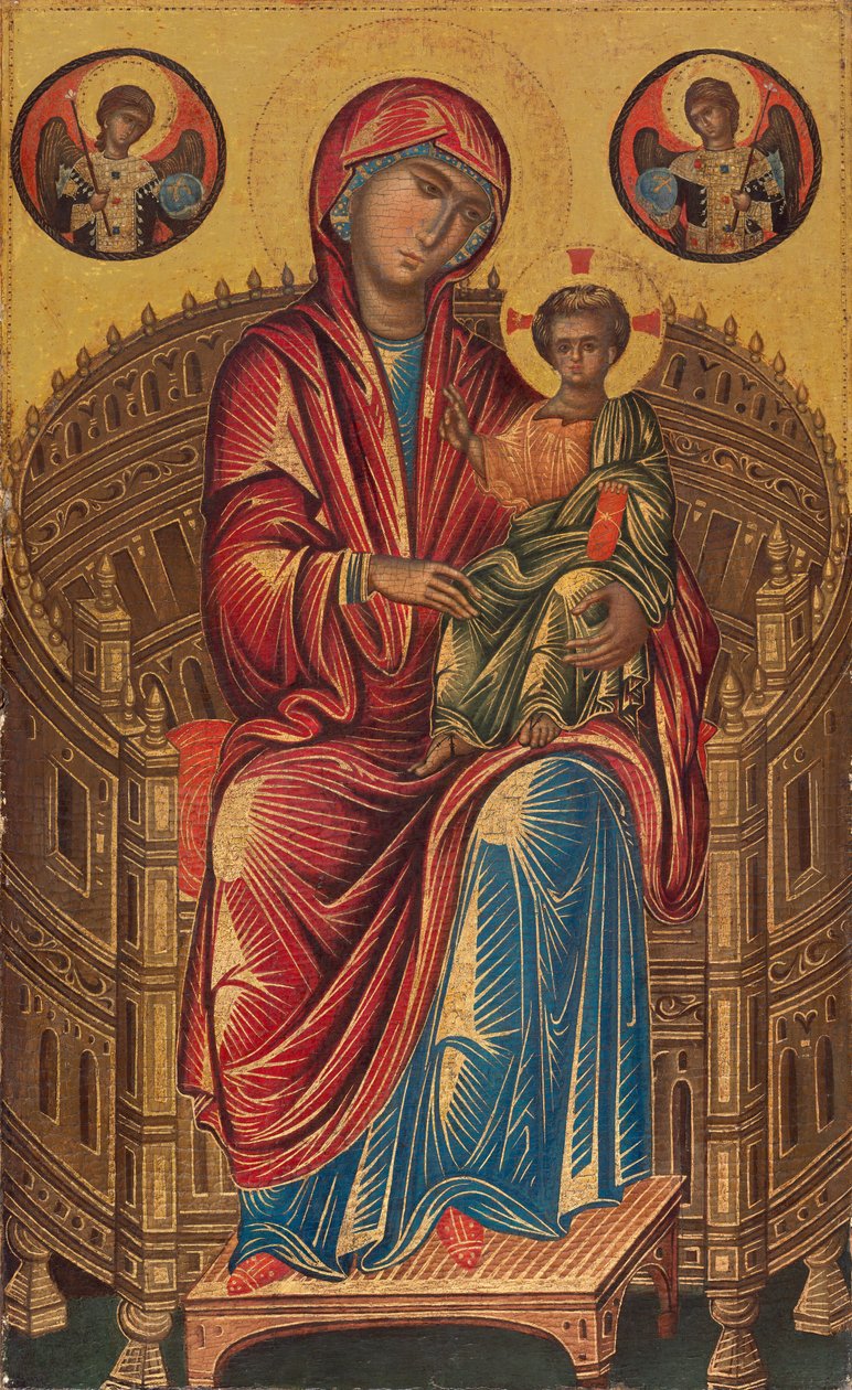 Kavisli Tahtta Madonna ve Çocuk by Byzantine 13th Century