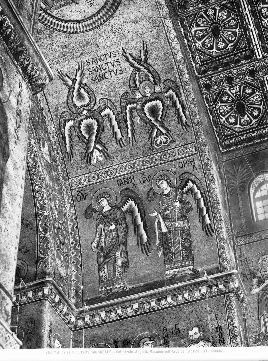 Apsisten melek detayı, c.1175-1250 (mozaik) by Byzantine Byzantine