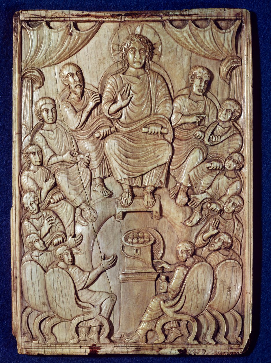 On İki Havari ile İsa by Byzantine School