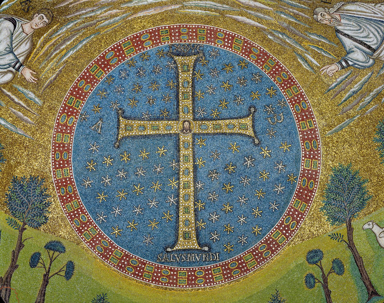 Crux gemmata (mozaik) by Byzantine School