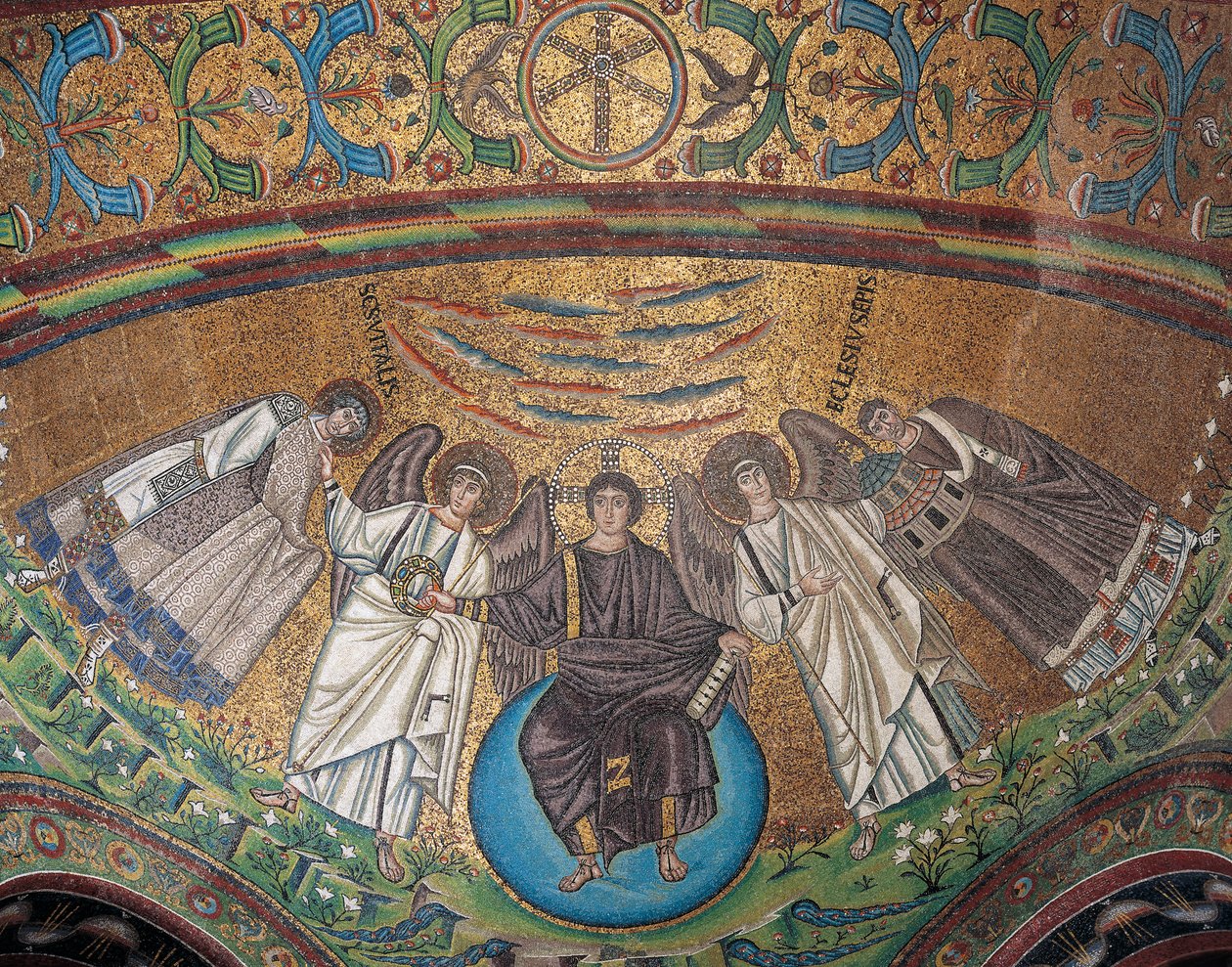 İtalya, Emilia-Romagna, Ravenna, San Vitale Bazilikası, Absidial havza mozaiği by Byzantine School