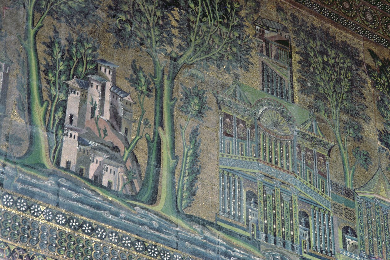 Batı revaktaki mozaikler, 8. yüzyıl (mozaik) by Byzantine School