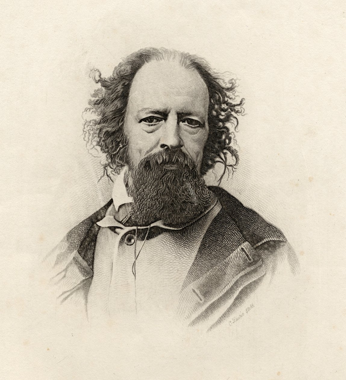 Alfred'in Portresi, Lord Tennyson (1809-92) by C. Laurie