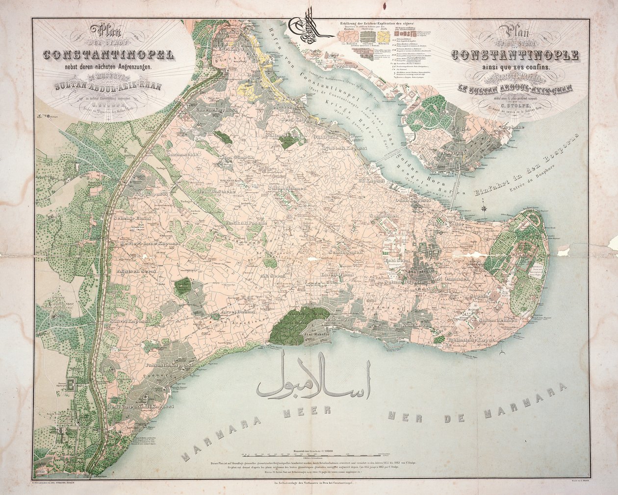 Konstantinopolis ve çevresinin haritası, 1855-63 by C. Stolpe