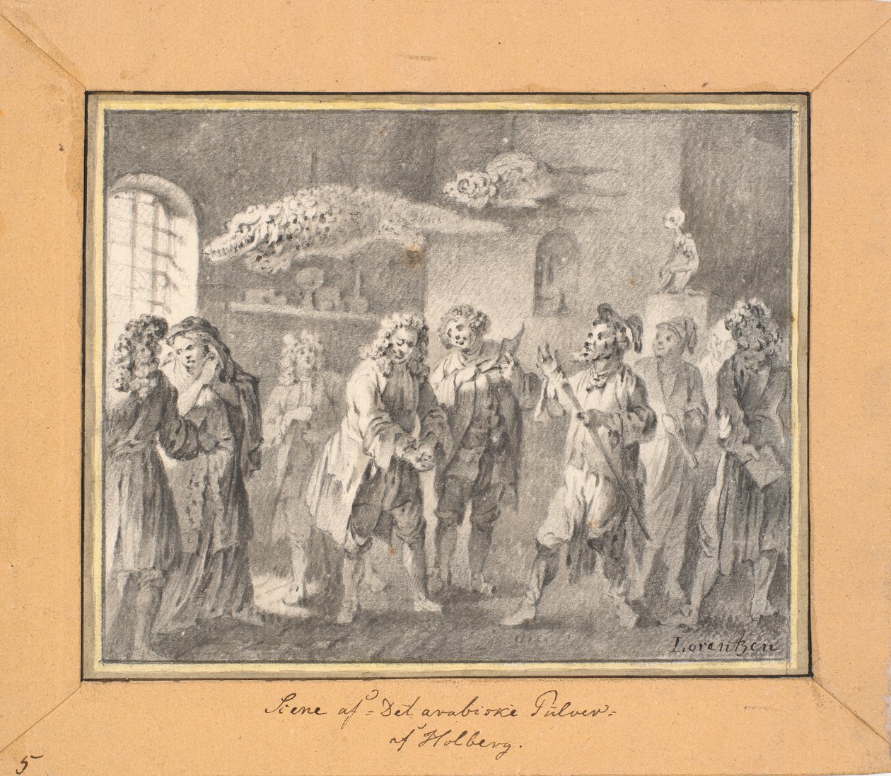 Ludvig Holberg "Arap Tozu" filminden bir sahne by C.A. Lorentzen