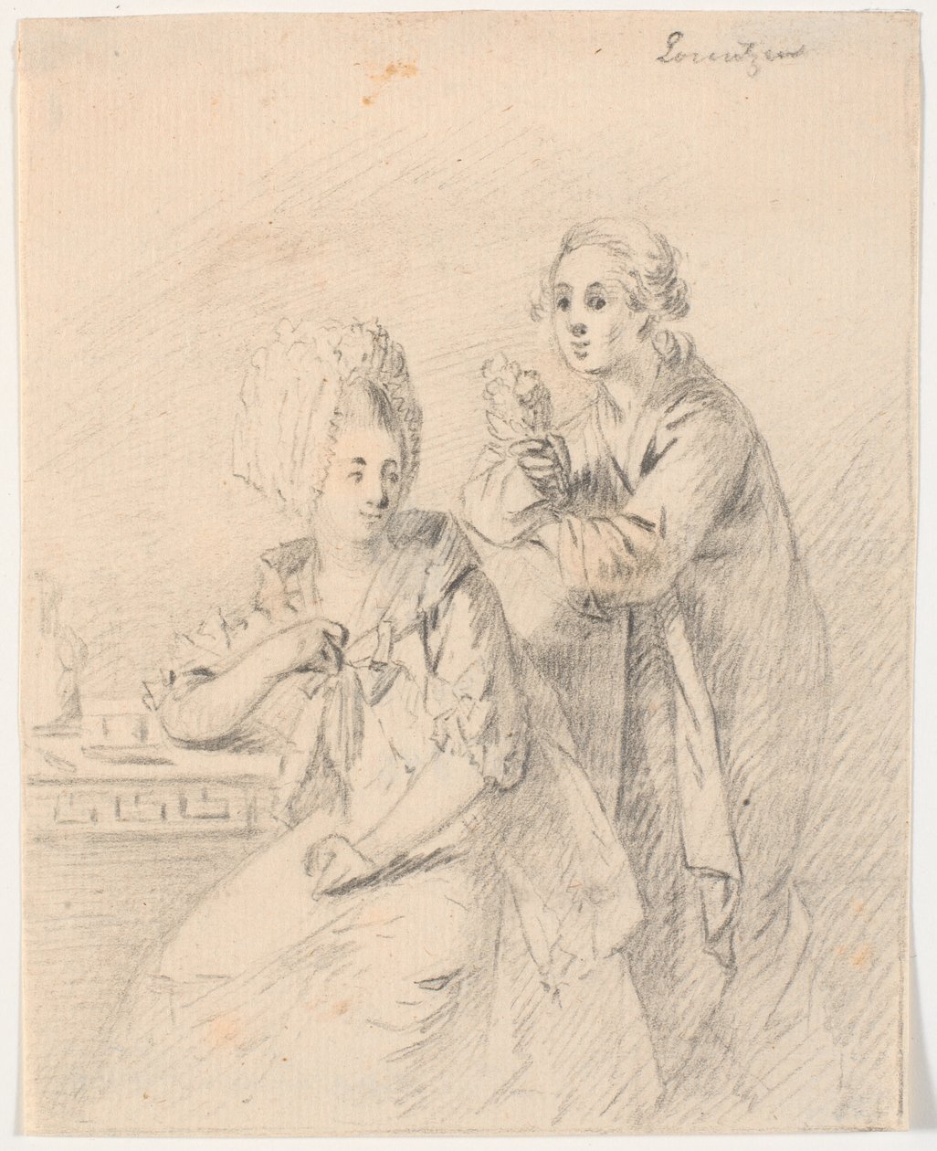Kolej yardımcısı Frederik Carl Trant (1738-98) ve eşi Cornelia, b. Schumacher'in taslak portresi by C.A. Lorentzen