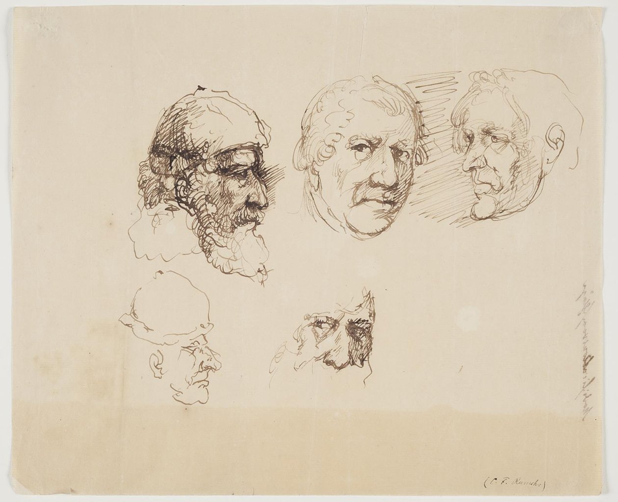 beş erkek kafa by C.F. von Rumohr