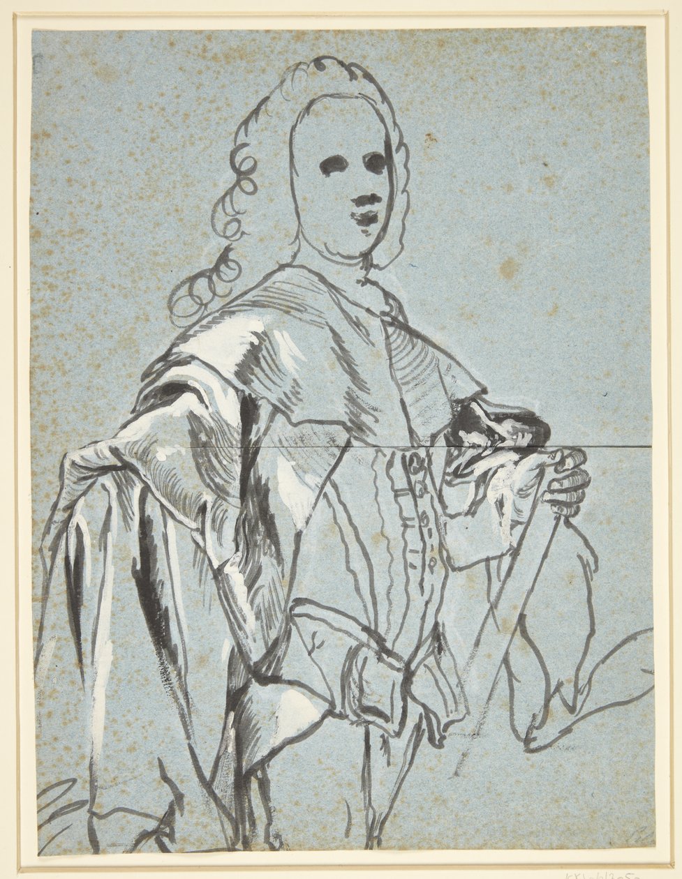 Bir portre için çalışma, muhtemelen A.G. Moltke by C.G. Pilo