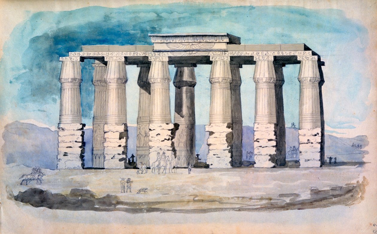 Antik Mısır tapınağı, Mısır, 19. yüzyıl by CH Smith