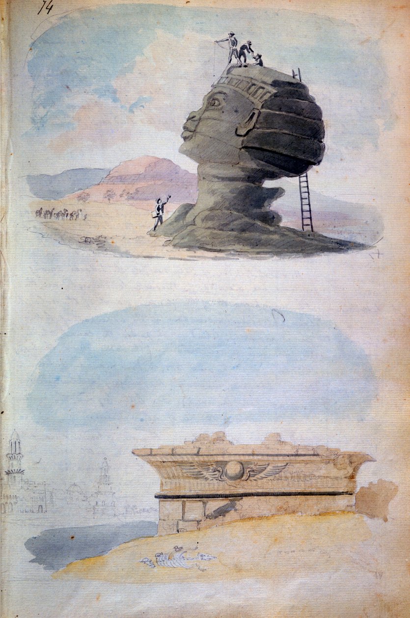 Sfenks ve mezar, Mısır, 19. yüzyıl by CH Smith