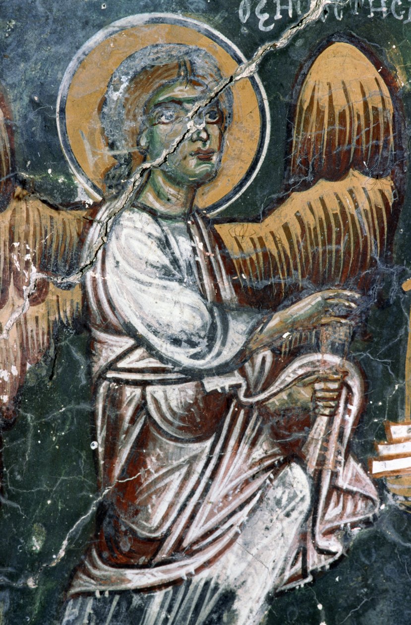 Angel, Agios Georgios kilisesinin boyalı tonozunun detayı, Mourne, Girit, Yunanistan (fotoğraf) by J.B. and Brown J. Rowbotham