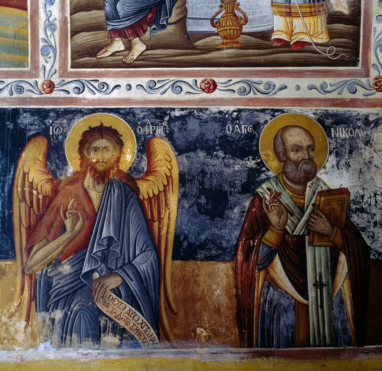 Mikro Sotiris manastırında baş melek ve aziz, freskli tonoz, Symi adası, Yunanistan (fotoğraf) by J.B. and Brown J. Rowbotham