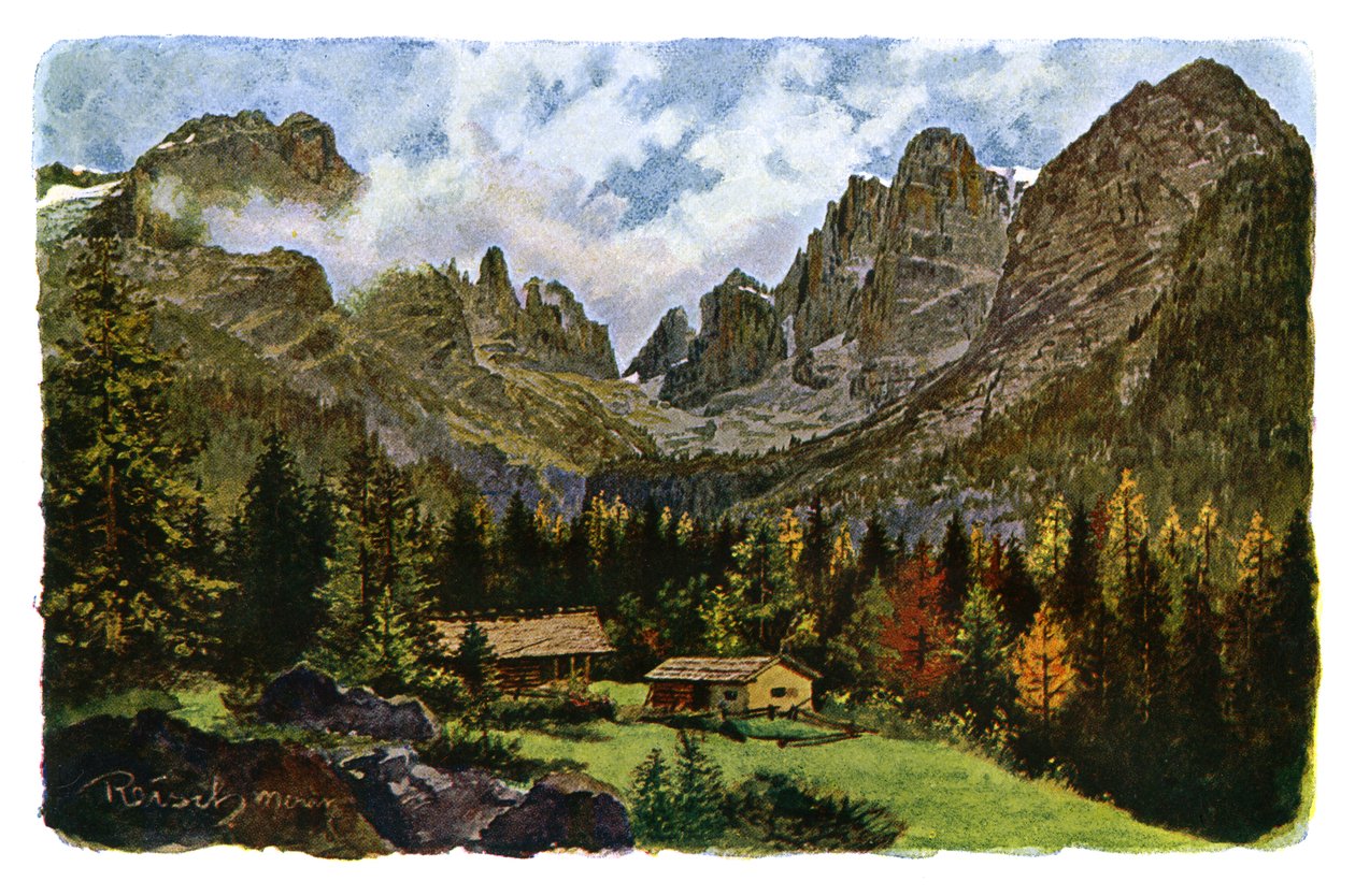 Nambino Gölü ve Brentagroup, Tirol, 1901 by CM Reisch