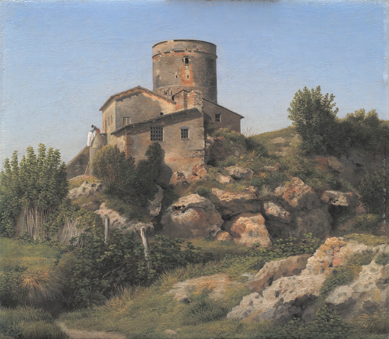 Roma dışında Tor di Quinto yakınlarında bir bina by Christoffer Wilhelm Eckersberg