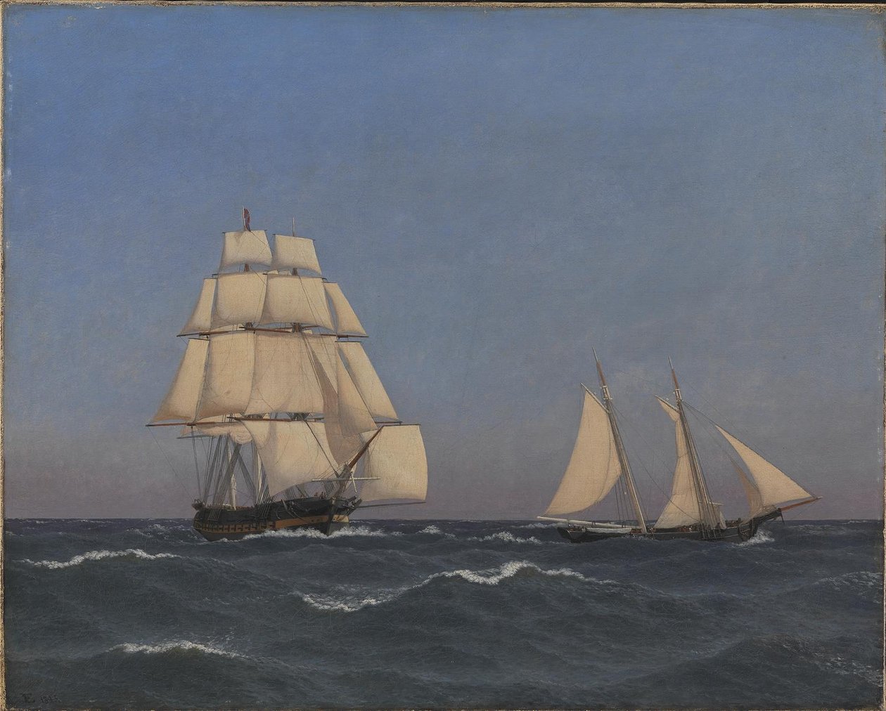 Peşinde Bir Fırkateyn Dışında Seyirci Bir Privateer by Christoffer Wilhelm Eckersberg