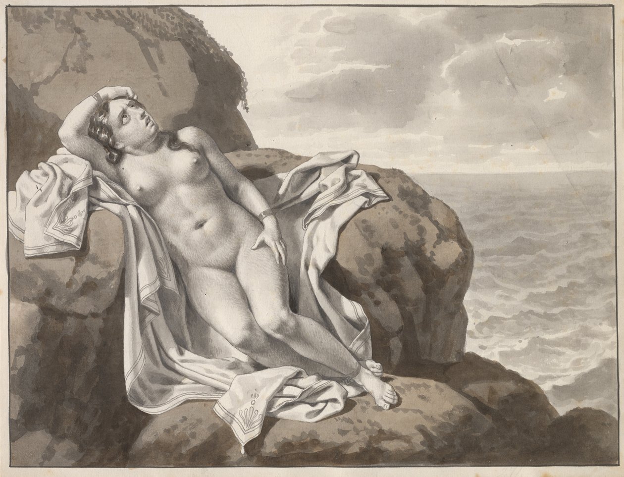 Andromeda bir kayaya zincirlenmiş by Christoffer Wilhelm Eckersberg