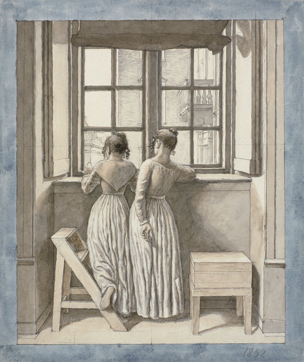 Sanatçının Stüdyosunda Bir Pencerede by Christoffer Wilhelm Eckersberg