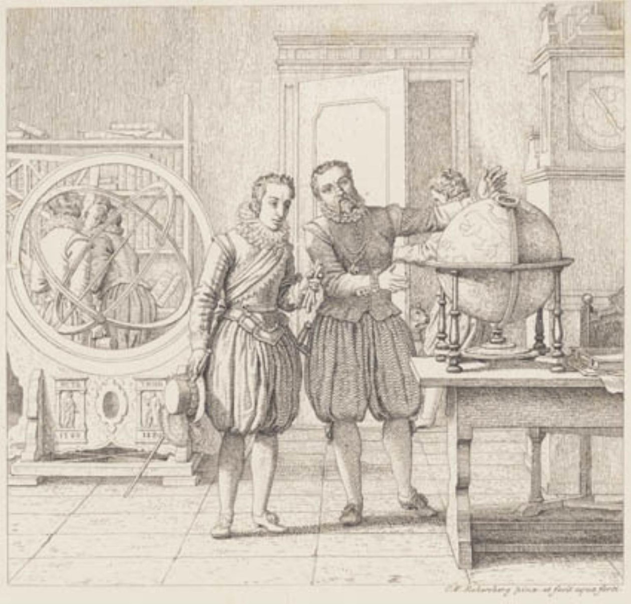 IV. Christian, Uranienborg'da Tycho Brahe'yi ziyaret etti by Christoffer Wilhelm Eckersberg