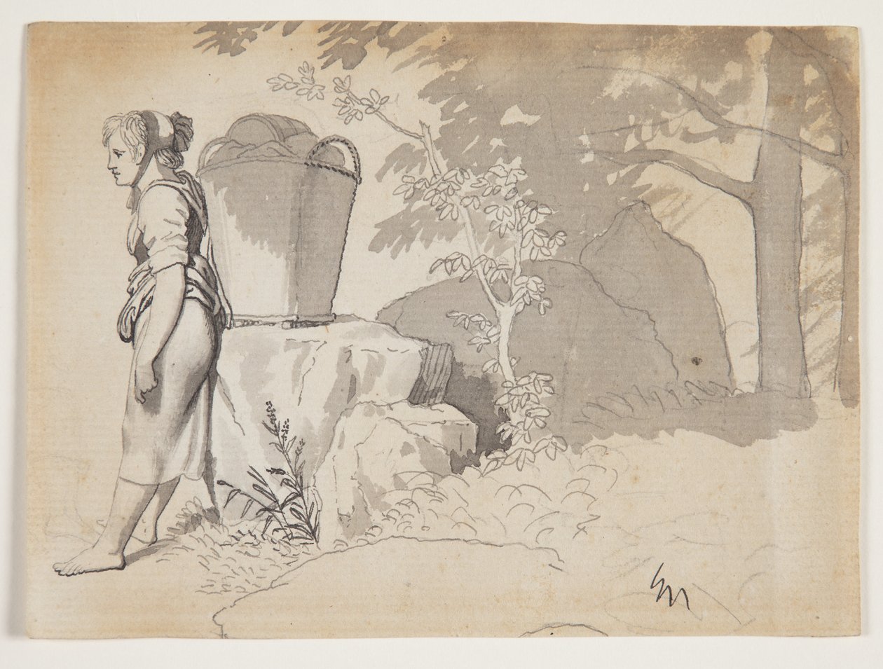 Bir köylü kadın dinleniyor by Christoffer Wilhelm Eckersberg