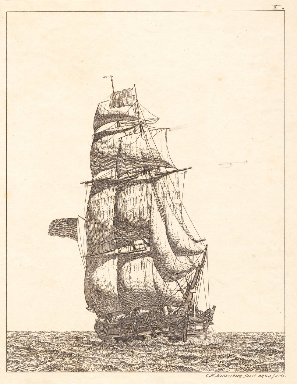 Bir Kuzey Amerika tugayı by Christoffer Wilhelm Eckersberg