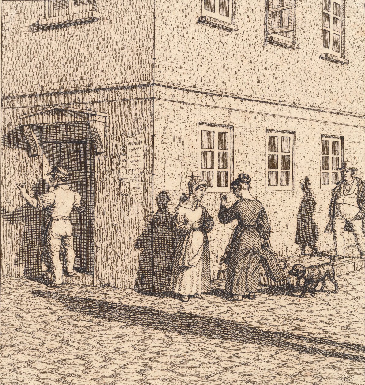 Bir sokak köşesi. "Doğrusal Perspektif" için İllüstrasyon, Plaka VII by Christoffer Wilhelm Eckersberg