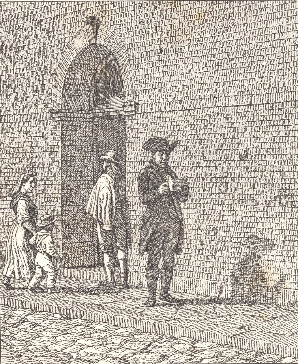 Bir kilise kapısının önünde by Christoffer Wilhelm Eckersberg
