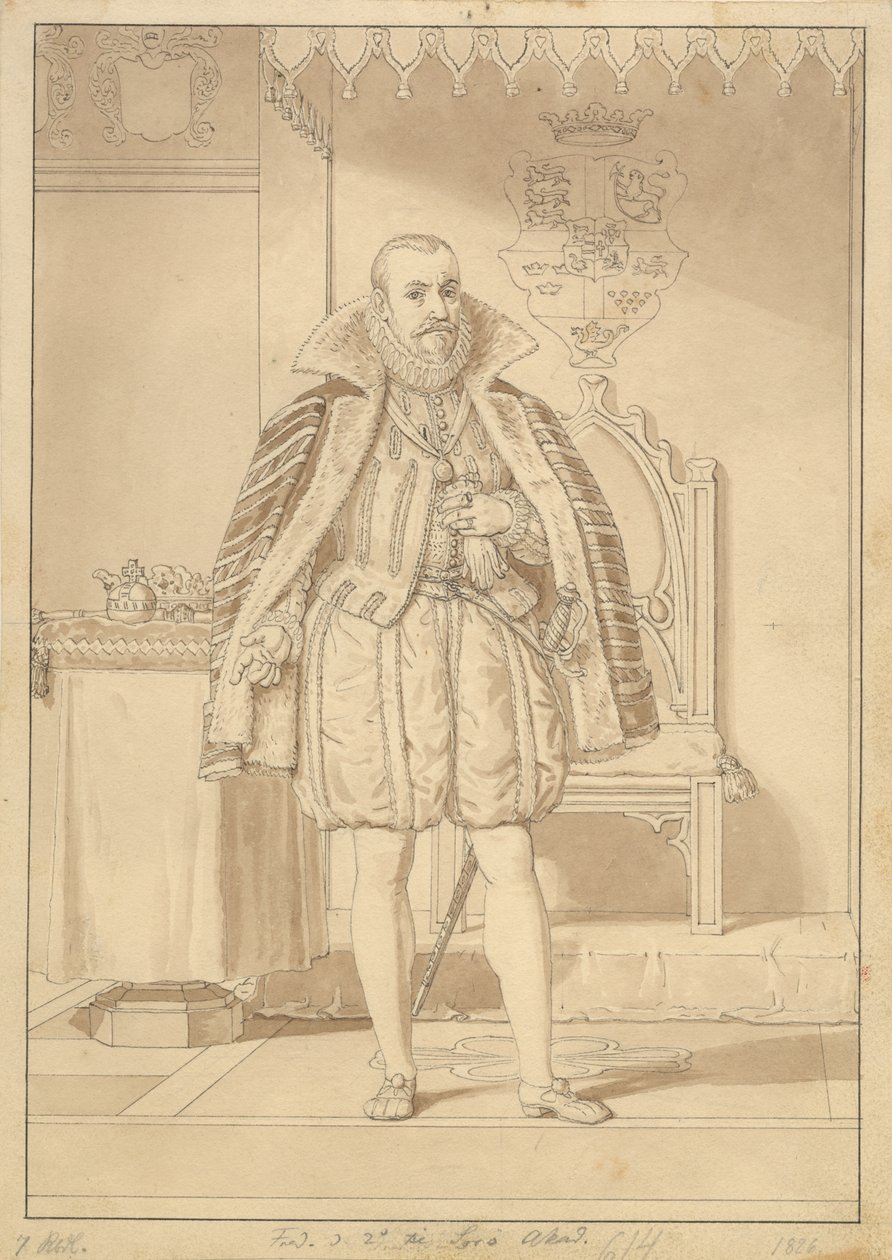 taç giyme elbiseli Frederik II. by Christoffer Wilhelm Eckersberg