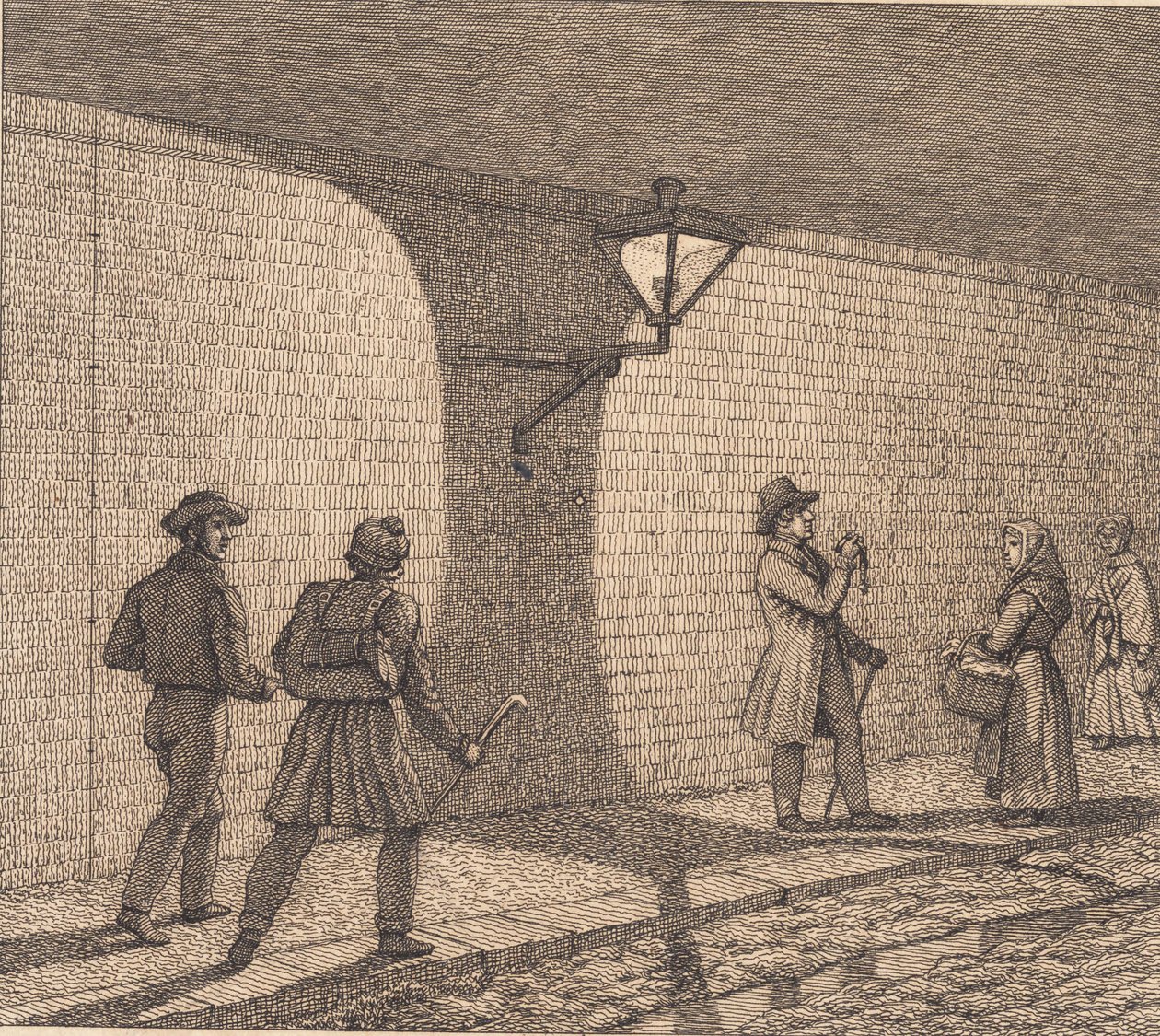Fener tarafından sokak sahnesi. "Doğrusal Perspektif" için İllüstrasyon, Plaka VIII by Christoffer Wilhelm Eckersberg