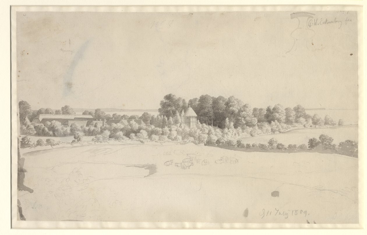 Møn üzerinde Herregården Nordfelt by Christoffer Wilhelm Eckersberg