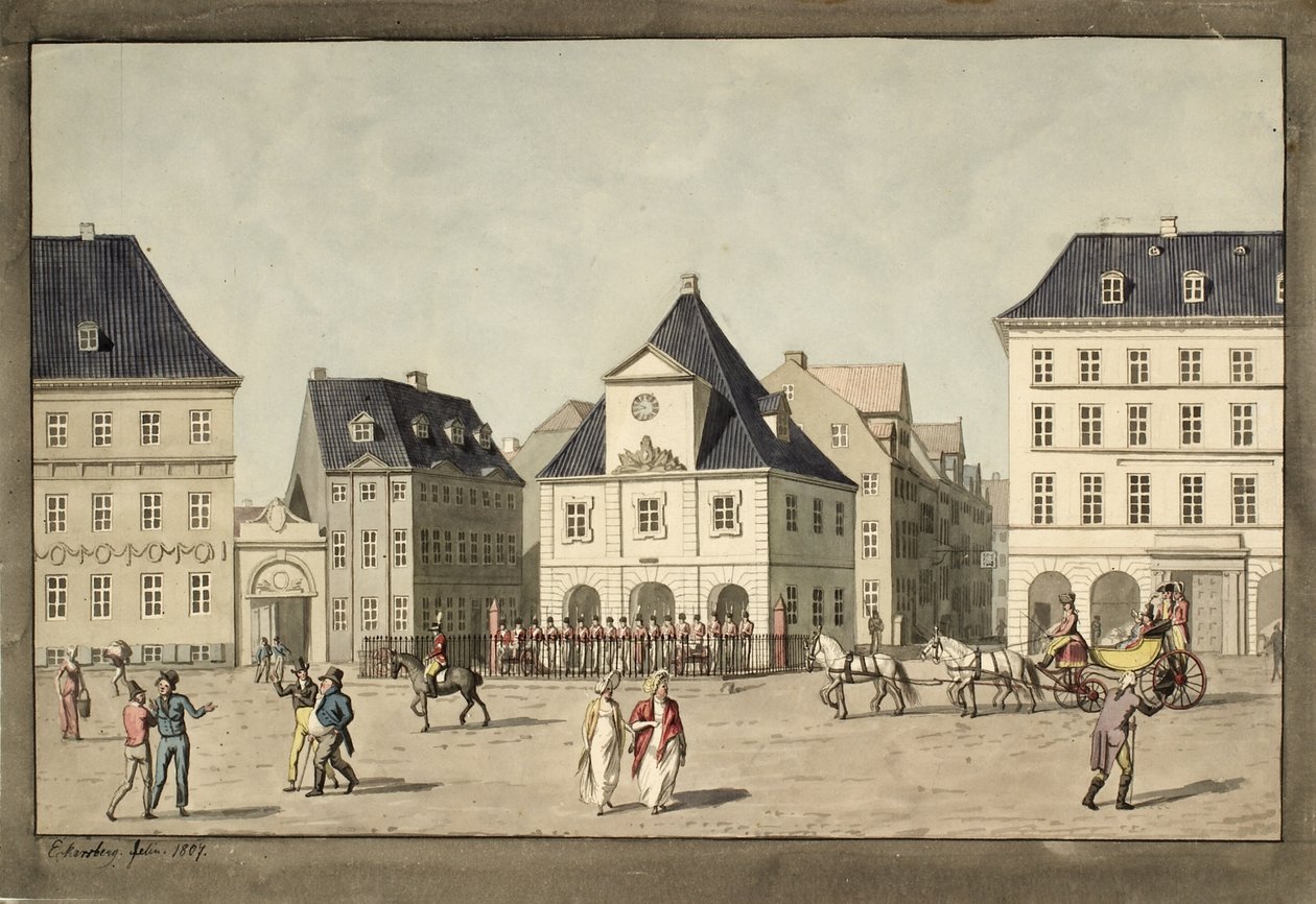 Hovedvagten ile Kongens Nytorv by Christoffer Wilhelm Eckersberg