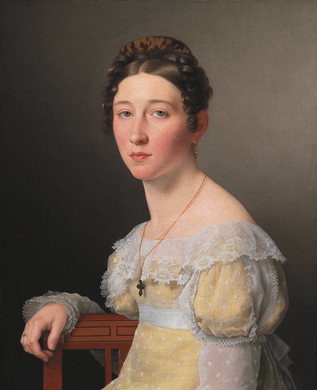 Frederik Wilhelm Caspar von Benzon tarafından Nişanlı Emilie Henriette Massmann portresi by Christoffer Wilhelm Eckersberg