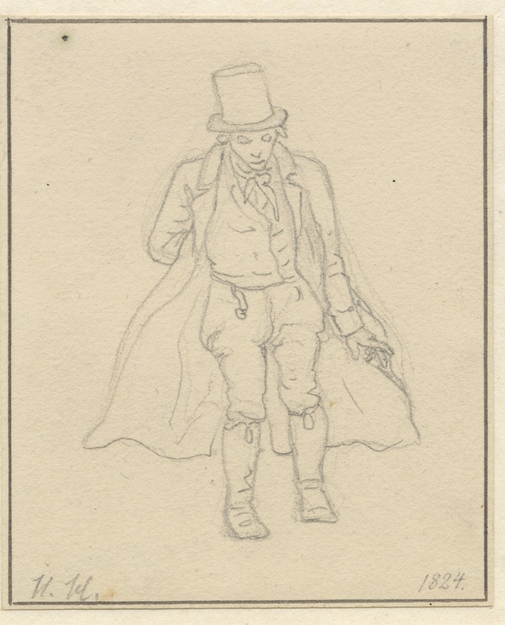Portre ressamı Hans Hansen, tam figür by Christoffer Wilhelm Eckersberg