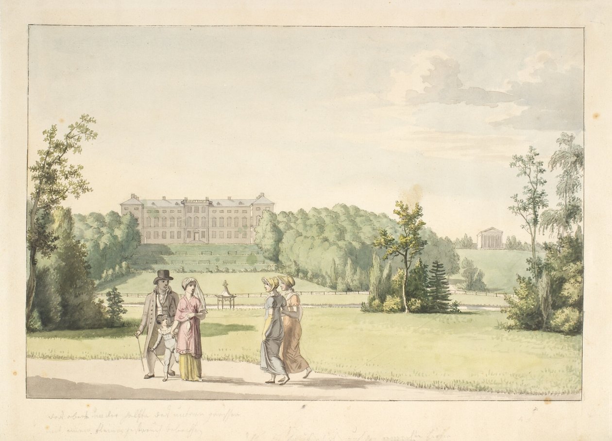 Kale ve Api tapınağının yanındaki Frederiksberg bahçesinden prospektüs by Christoffer Wilhelm Eckersberg