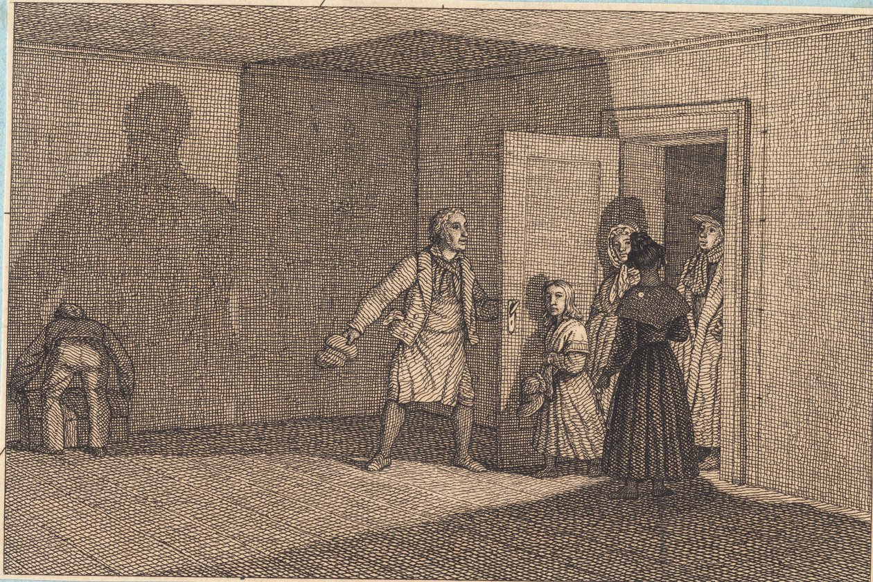 Gezginlere odaları gösterilir. "Doğrusal Perspektif" için İllüstrasyon, Plaka VIII by Christoffer Wilhelm Eckersberg